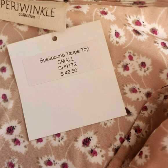 Periwinkle NWT small blushed pink ruffled cottagecore long sleeve blouse - Picture 8 of 11